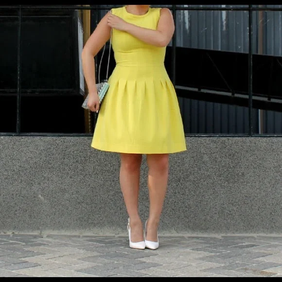 H&M Sunny Sleeveless Pleated Fit Skater Dress - Picture 3 of 15
